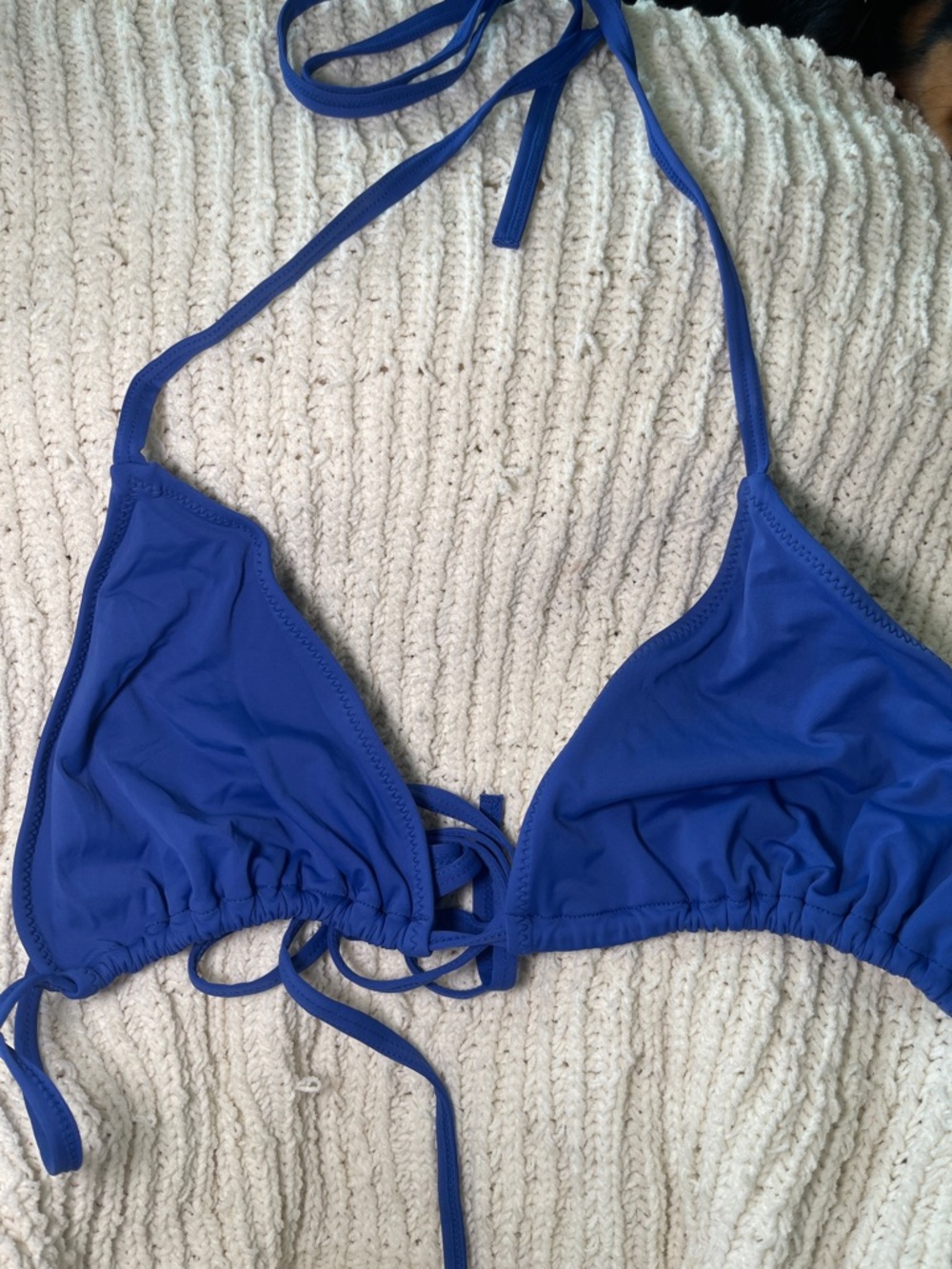 Blue Triangle Bikini Top - Women Swim